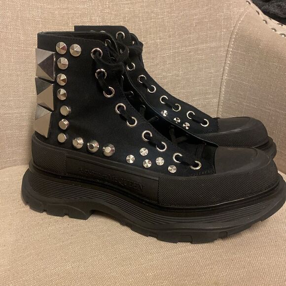 Alexander McQueen Black Studded Boots main image 13